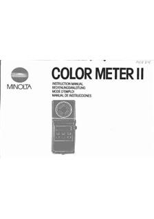 Minolta Color Meter 2 manual. Camera Instructions.